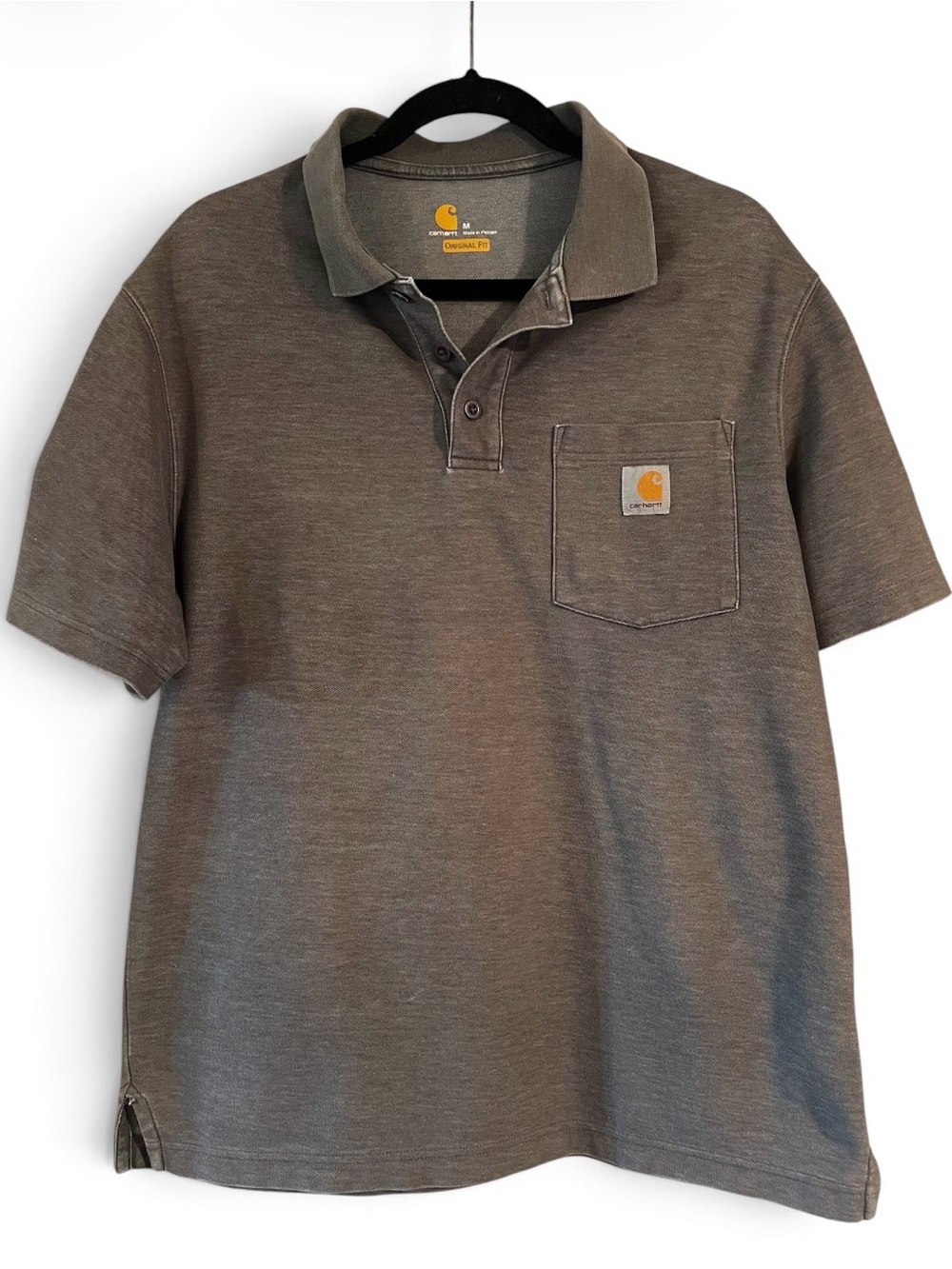 Carhartt Men’s Brown/Gray Short-Sleeve Pocket Polo